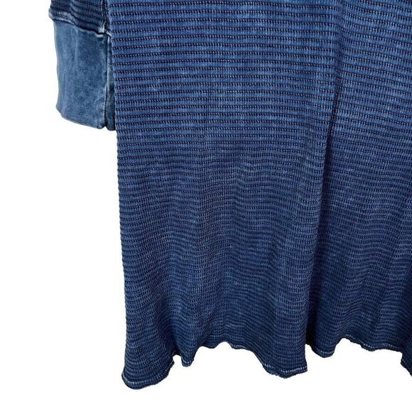 Able Womens Ribbed Blue Long Sleeve Cold Shoulder USA Made Knit Dress sz Large - Picture 11 of 16